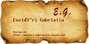 Eszlári Gabriella névjegykártya